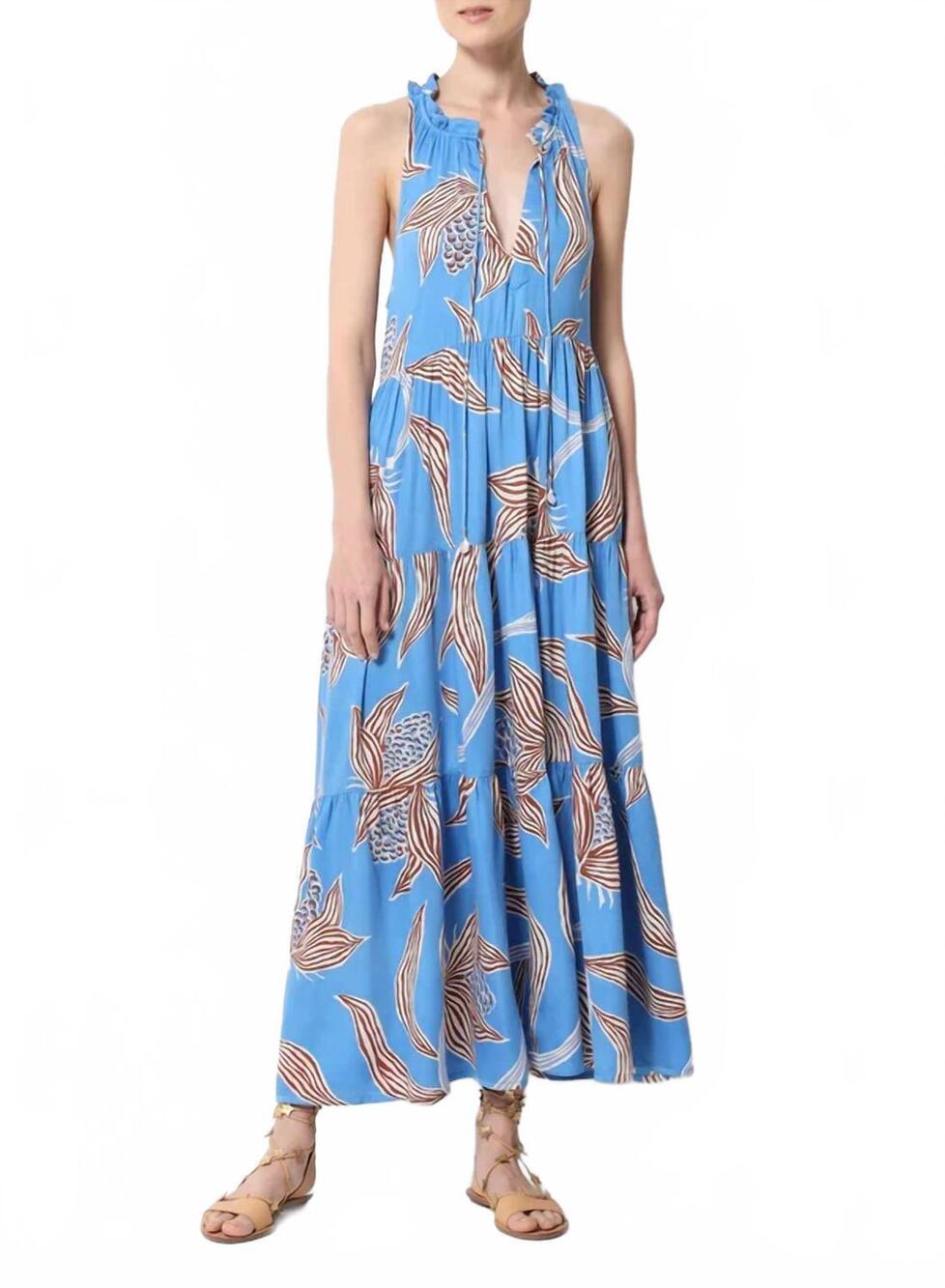 NEW OMIKA paola maxi dress in lido lagoon